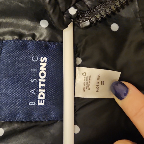 Basic Editions 2x polka dot puffer vest - Picture 3 of 3